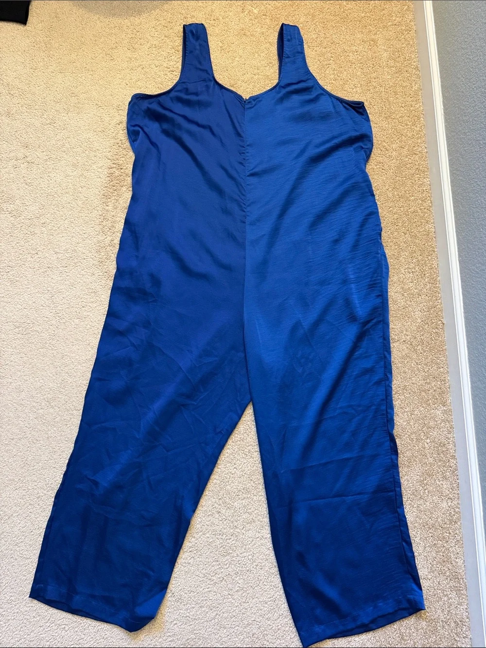 Universal Standard Satin Scoop Neck Jumsuit in Royal Blue Size 18/20 - Picture 10 of 11